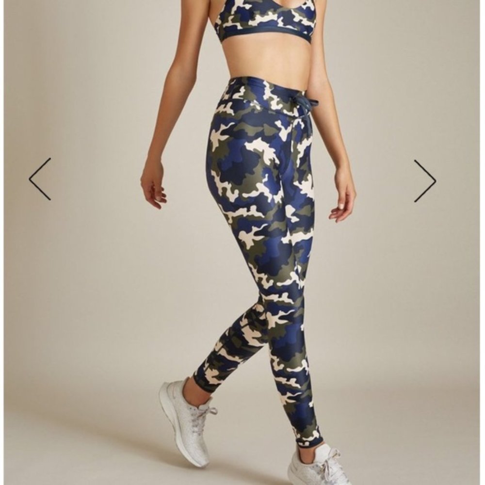 The Upside Womens Leggings 6 Blue Camo Heritage Hi-Rise Active Full Length